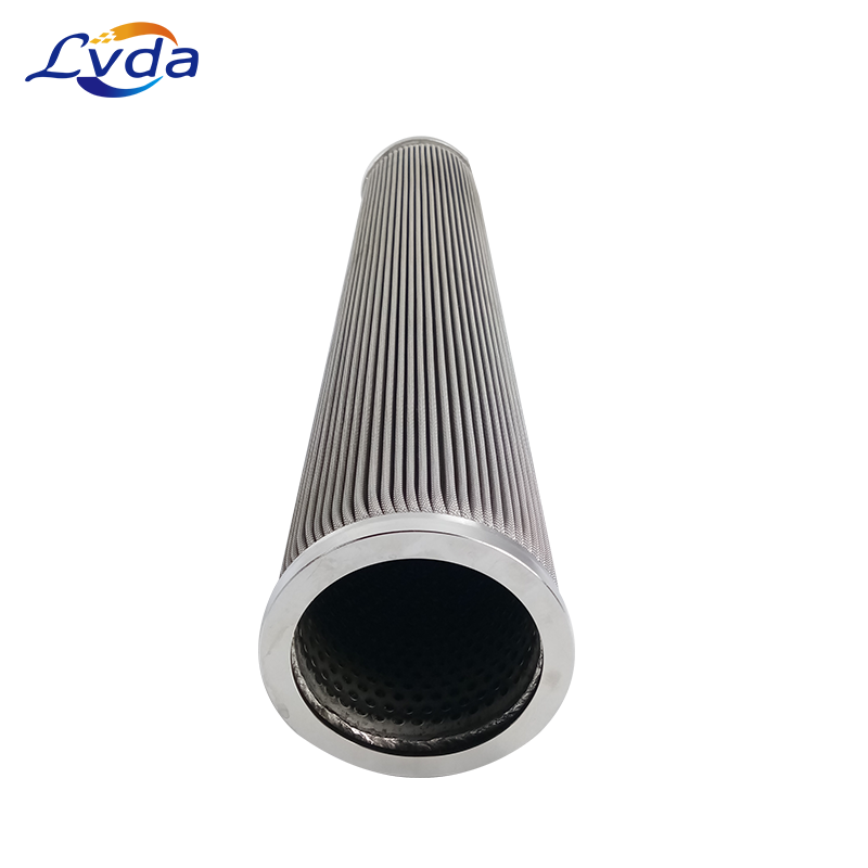 Sintered felt folding wave filter element