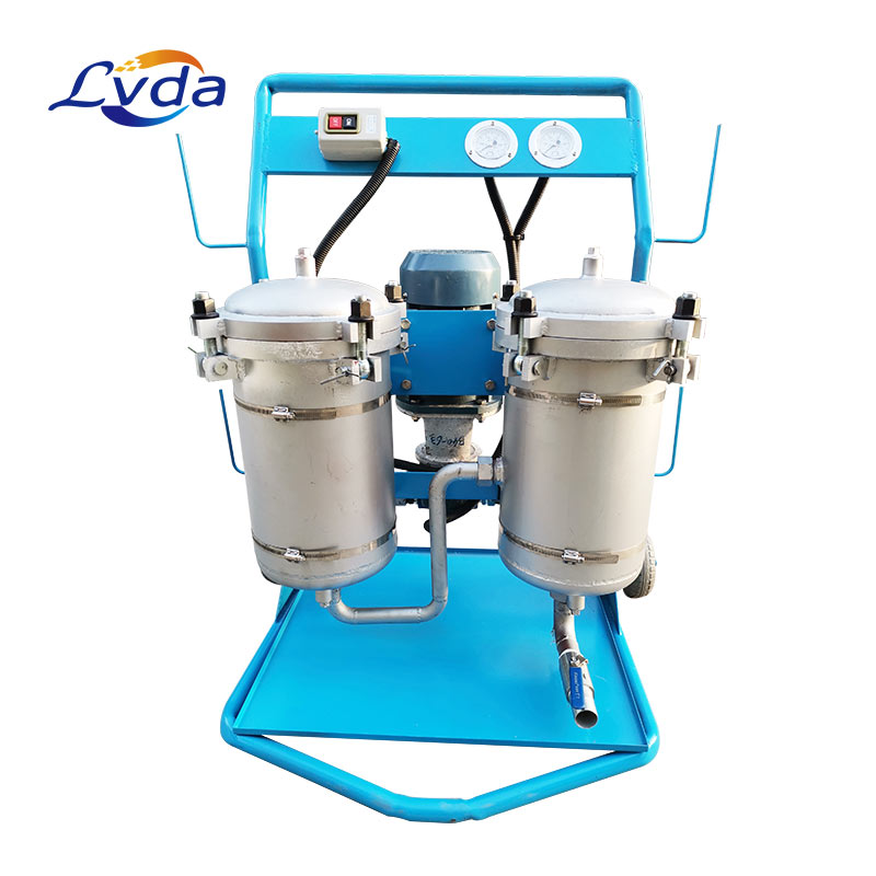 Mobile portable skid for diesel fuel filtration