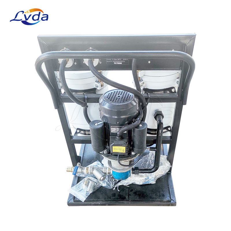 Lube oil cleaning device filter trolley