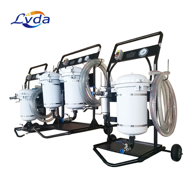Mobile filter device for hydraulic oil and diesel