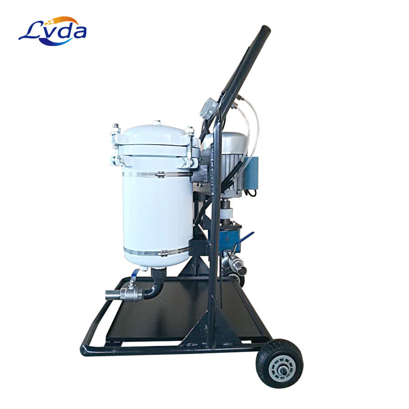 Lube oil cleaning device filter trolley