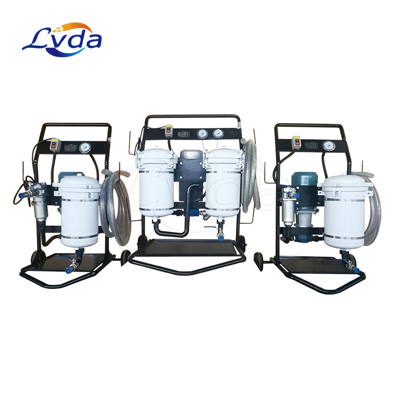 Mobile filter device for hydraulic oil and diesel
