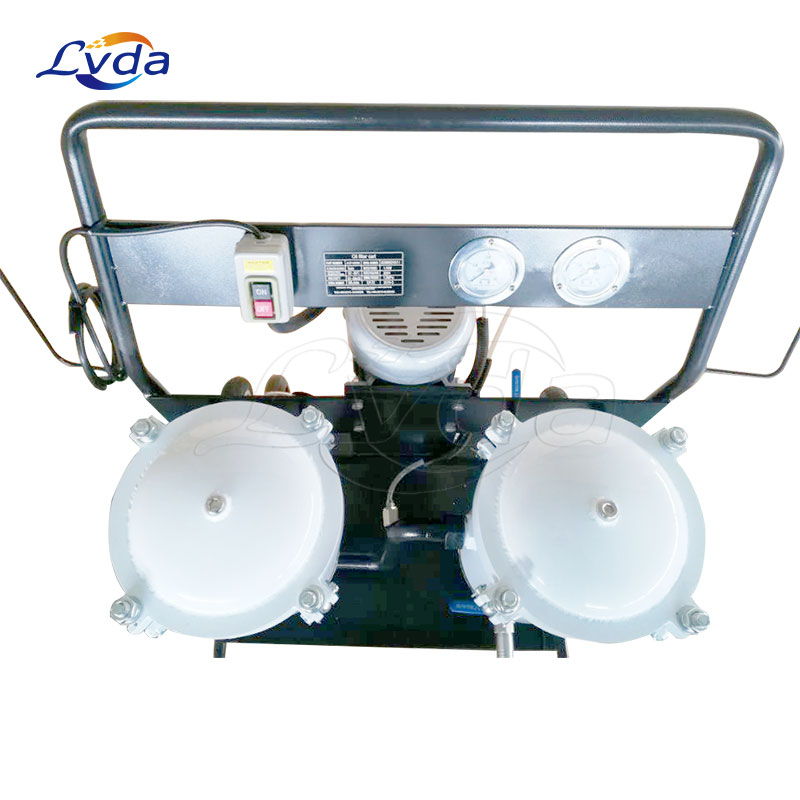 Lube oil cleaning device filter trolley