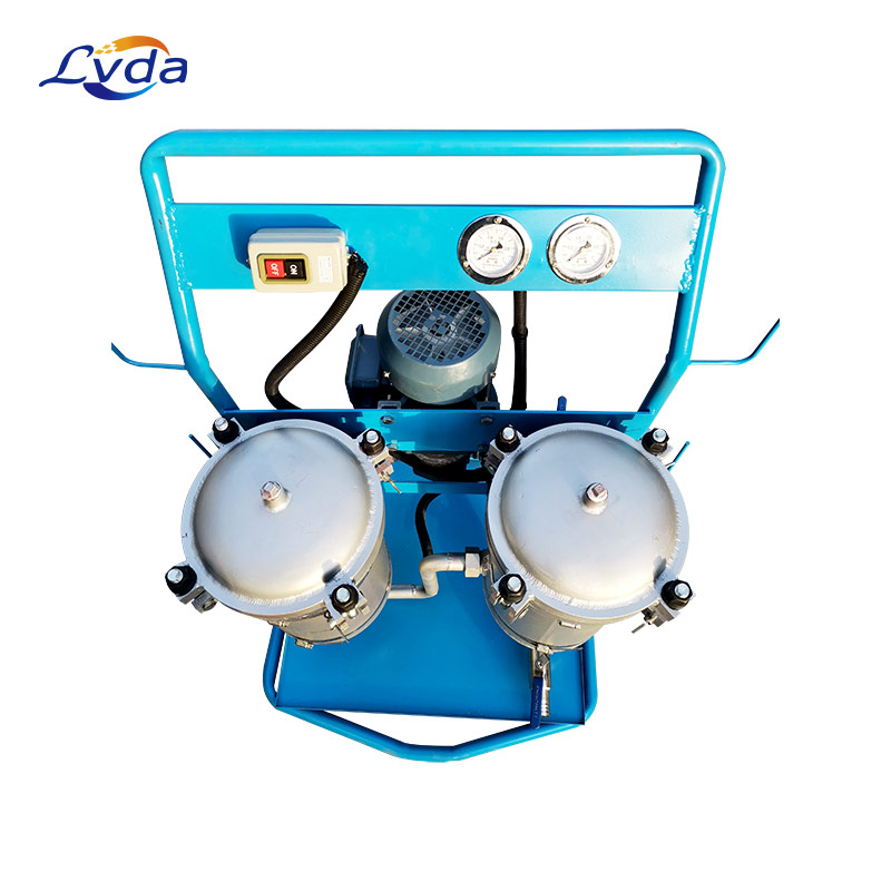 Mobile pneumatic bag oil filter cart
