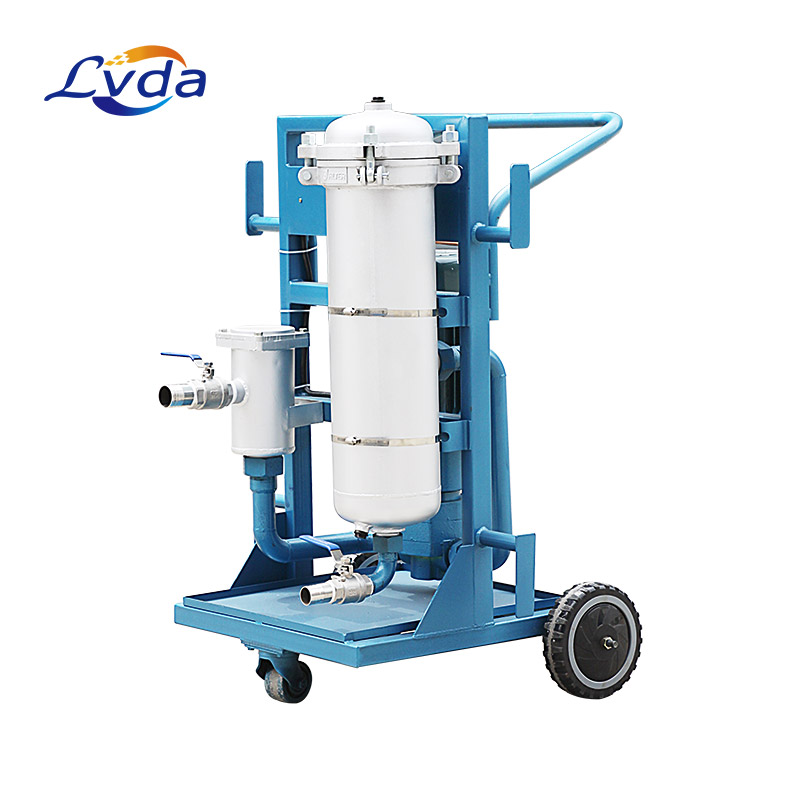 Moveable 3 stage oil filter machine