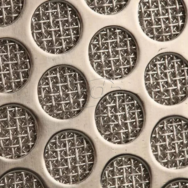 Sintered wire mesh with perforated metal