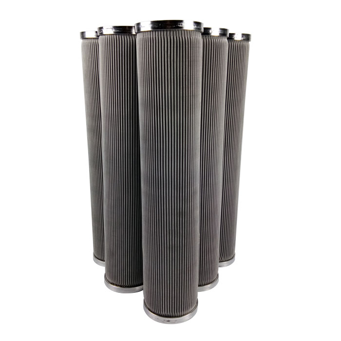 Metal mesh folding wave filter element