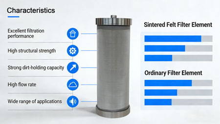 Characteristics of Sintered Felt Filter Element